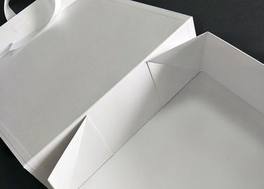 Ornament Cardboard Folding Gift Boxes White Glossy Lamination Ribbon Closure supplier