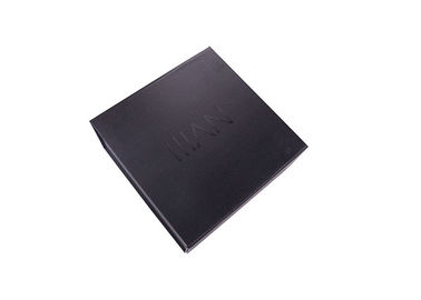 UV Logo Printed Paperboard Folding Gift Boxes , Black Gift Boxes With Lids supplier