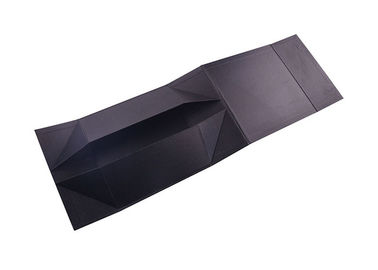 UV Logo Printed Paperboard Folding Gift Boxes , Black Gift Boxes With Lids supplier