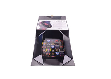 Rectangle Paperboard Folding Gift Boxes With Black Photoresist And Hot Gold Logo supplier