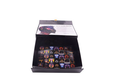 Rectangle Paperboard Folding Gift Boxes With Black Photoresist And Hot Gold Logo supplier