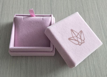 Pink Velvet Rigid Box Lid Insert Inner Tray For Jewelry Ring OEM / ODM Available supplier