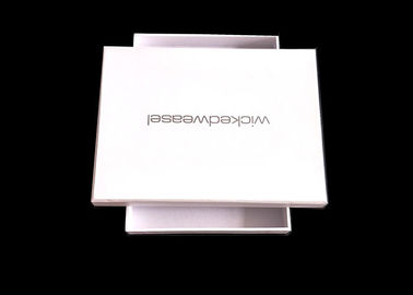 White Flat Pack Gift Boxes , Rigid Gift Boxes With Lids For Apparel Packing supplier