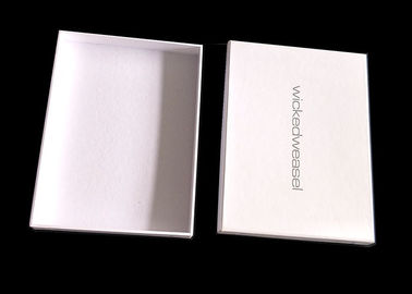 White Flat Pack Gift Boxes , Rigid Gift Boxes With Lids For Apparel Packing supplier