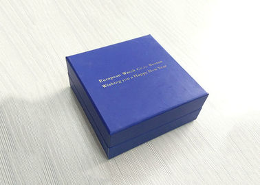 Blue Paperboard Watch Book Shaped Box Glossy Lamination Boxes Lightweight supplier