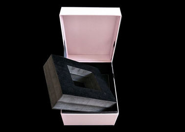 Pink Color Book Shaped Jewelry Box Foam Tray Insert  Lid And Base Craft supplier