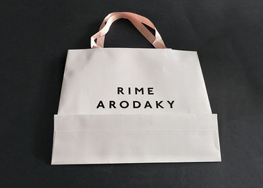 Foldable Custom Printed Bags , Boutique Shopping Bags With Ribbon Handle Luxury supplier