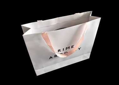 Foldable Custom Printed Bags , Boutique Shopping Bags With Ribbon Handle Luxury supplier