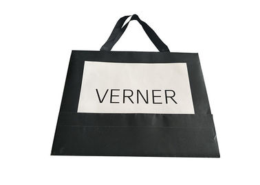 Pantone Color Paper Shopping Bags Quality Assured Handmade Boutique Black Corses supplier