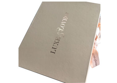 Nude Color Printing Folding Gift Boxes Ribbon Magnet For Wedding Dress supplier