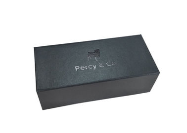 Glossy Foil Logo Folding Gift Boxes Black Color For Dog Chain Packaging supplier