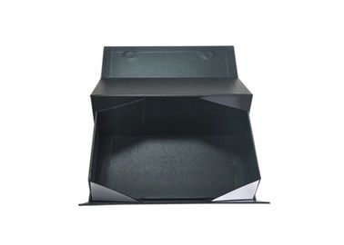 Glossy Foil Logo Folding Gift Boxes Black Color For Dog Chain Packaging supplier