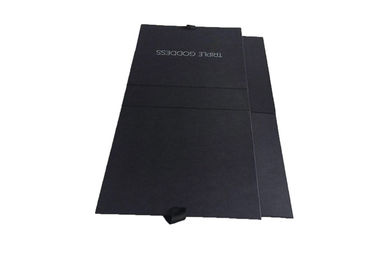 Personalized Logo Folding Gift Box Black Ribbon For Woman Address Packaing supplier