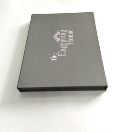 Gold Foil Packaging Book Shaped Box Matte Silver Logo  For Documents Magnetic Closure supplier