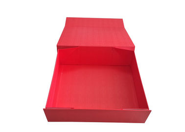 Red Magnetic Foldable Gift Boxes Hot Foil Black Logo For Clothes Packaging supplier