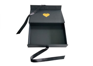 Bikini Swimwear Packaging Book Shaped Box Black Ribbon Magnet Closure ISO Approval supplier