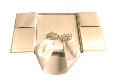 Wedding Invitation Decorative Gift Boxes 2 Sides Open Custom Design With Ribbon supplier