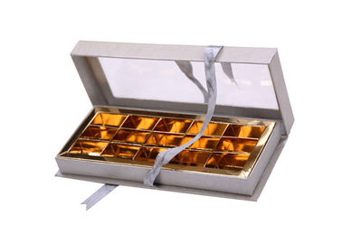 Food Grade Paper Gift Box CMYK / Pantone Colors Chocolate Packaging With PVC Window supplier