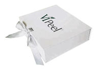 Folding Cardboard Paper Gift Box White Ribbon Rectangular Shape Panton Printing supplier