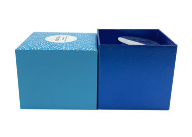 Blue Lid And Base Box 50ml Skin Care Cream Jar Packaging Container UV Coating Surface supplier