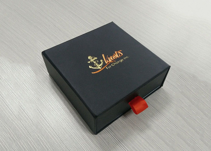 Sliding Black Paper Paperboard Gift Boxes Eco - Friendly Fashion Design supplier