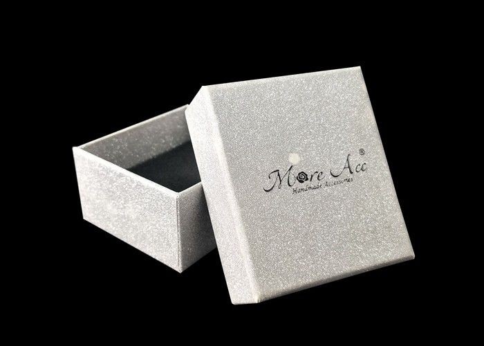 Small Lid And Base Boxes Silver Glitter Jewelry Gift Packaging For Earring supplier