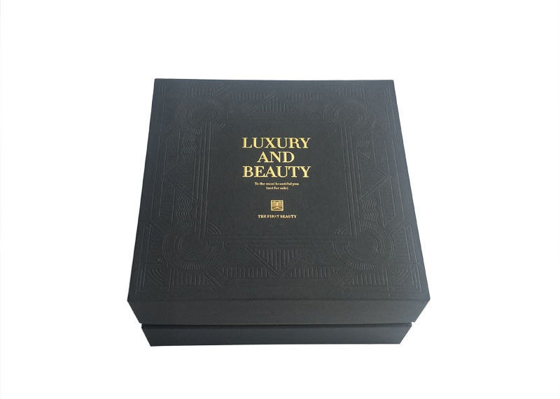 Cosmetic Gift Present Boxes With Lids Cardboard Embossed Logo Make Up Packaging supplier